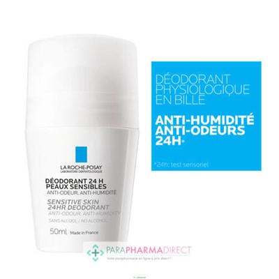 La Roche Posay Déodorant 24H - Peaux Sensibles - Roll-On 50ml