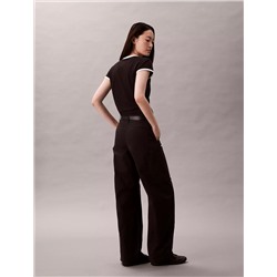 Cotton Canvas High Rise Pants