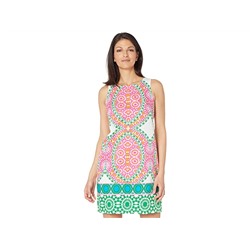 London Times Flower Tile Sleeve Sleeveless Shift