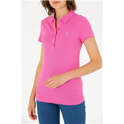 Kadın Pembe Basic Polo Yaka Tişört