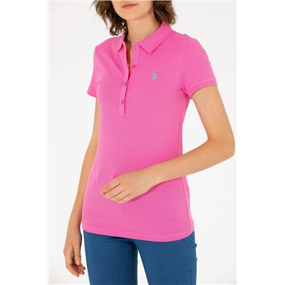 Kadın Pembe Basic Polo Yaka Tişört