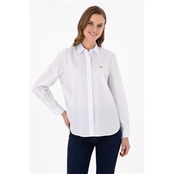 U.S. Polo Assn., Kadın Beyaz Uzun Kollu Gömlek 50297103-VR013
