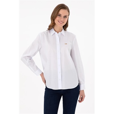 U.S. Polo Assn., Kadın Beyaz Uzun Kollu Gömlek 50297103-VR013