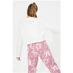 Kadın Ekru Bisiklet Yaka Sweatshirt