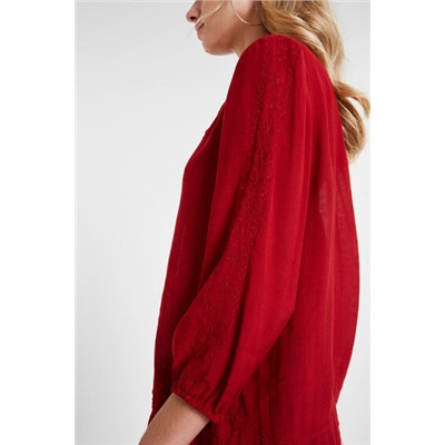 Blusa manga 3/4 cuello pico