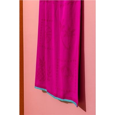 Sorle %100 Pamuk Plaj Havlusu - Fuşya - 70x150 cm