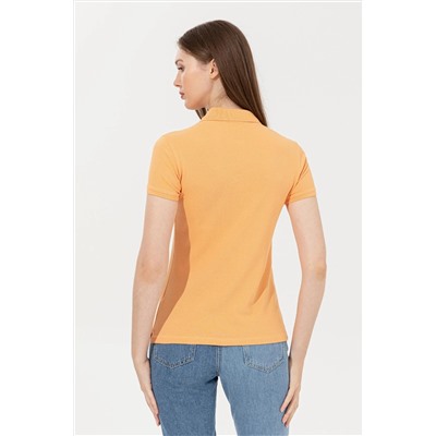 Kadın Turuncu Basic Polo Yaka Tişört