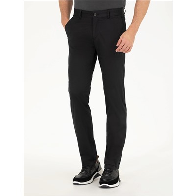 Siyah Regular Fit Kanvas Pantolon