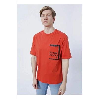 Bad Bear, Explore 0 Yaka Erkek Tshirt - Kiremit
