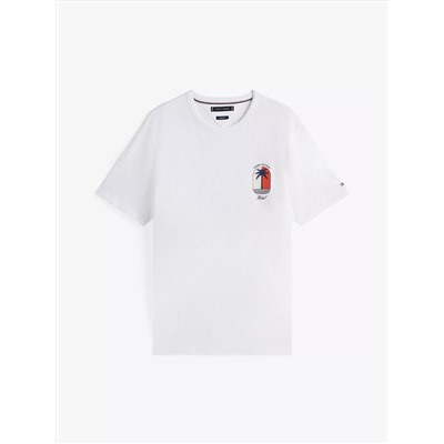 Palm Tree Logo Slub Cotton T-Shirt