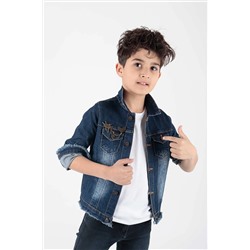 AHENGİM Kids Erkek Çocuk Ceket Erkek Çocuk Kot Ceket Arma Detaylı Ak888946 1-2-10000942