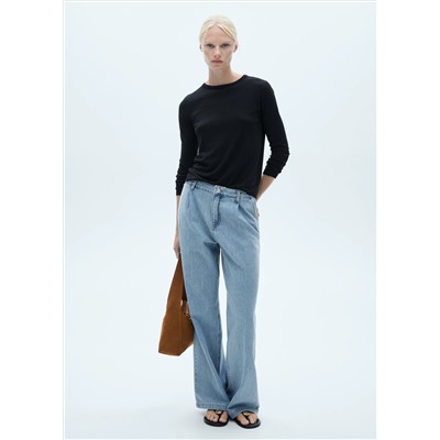 Jeans wideleg pinzas