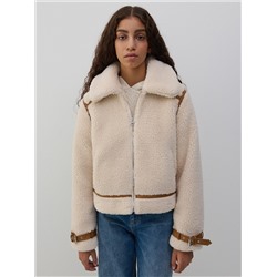Jacke in Lammfell-Optik