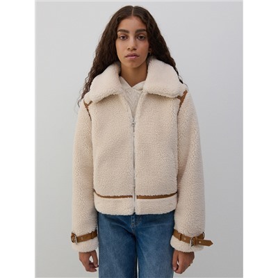 Jacke in Lammfell-Optik