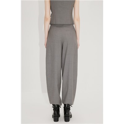 Pantalón carrot de lana Marrón jaspeado
