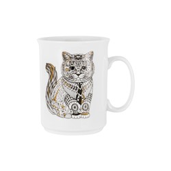 Кружка, 415 мл, фарфор N, белая, Кот, Wild, 63364
