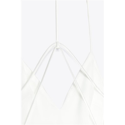 SATIN MIDI DRESS WITH STRAPS ON THE BACK