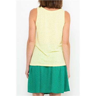 Camiseta de tirantes de lino Amarillo