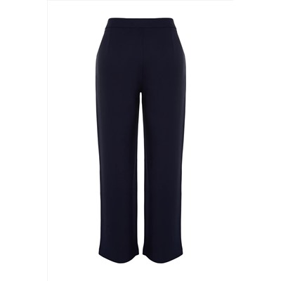 Lacivert Wide Leg/Geniş Paça Büyük Beden Kumaş Pantolon TBBAW24AR00033