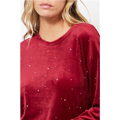 Sudadera de terciopelo - Rojo