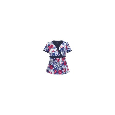 Med Couture Scrubs Floral Energy Print Top