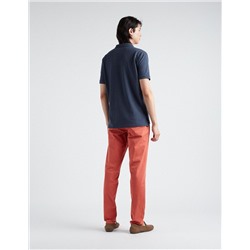 Slim Fit Twill Trousers, Men, Orange