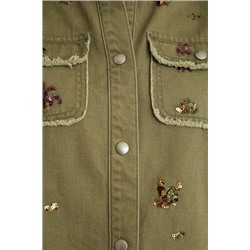 Camisa de algodón lentejuelas