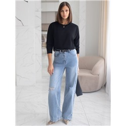 Базовый лонгслив из премиального хлопка с эластаном