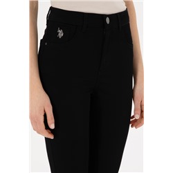 Kadın Siyah Toothpick Fit Kanvas Pantolon