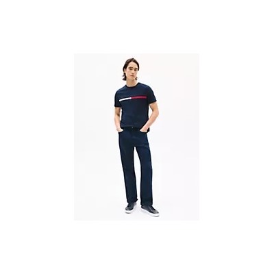 Embroidered Flag Stripe Logo T-Shirt