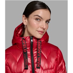 CHEVRON QUILTED MIDI PUFFER