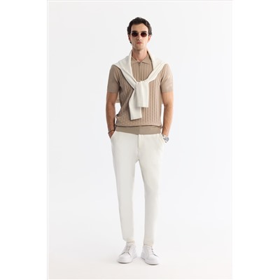 Vizon Polo Yaka Fermuarlı Rayon Triko T-Shirt