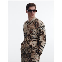 Bomber-Sweatshirt mit Pflanzenmotiv