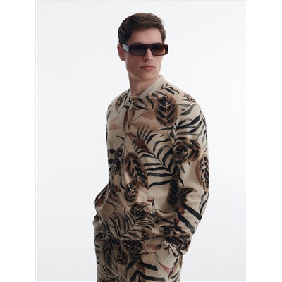 Bomber-Sweatshirt mit Pflanzenmotiv