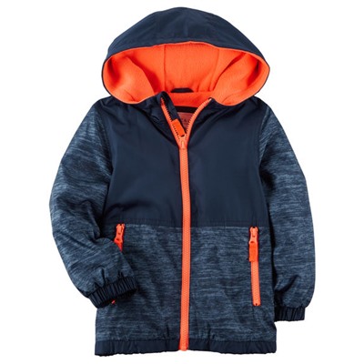 Fleece-Lined Colorblock Windbreaker