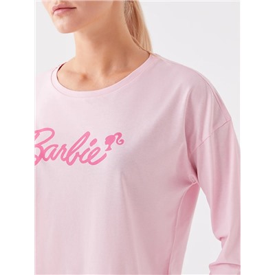 LC Waikiki Bisiklet Yaka Barbie Baskılı Uzun Kollu Kadın Pijama Takımı, LCW DREAM                                            
                                            Bisiklet Yaka Barbie Baskılı Uzun Kollu Kadın Pijama Takımı