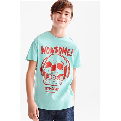 Here and There Kurzarmshirt - Bio-Baumwolle