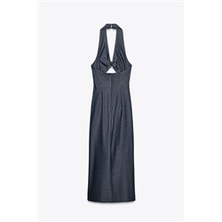 HALTER CUT-OUT MIDI DRESS