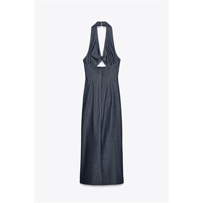HALTER CUT-OUT MIDI DRESS