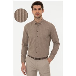 Pierre Cardin Acık Kahverengı Erkek Gömlek G021GL004.000.1282616