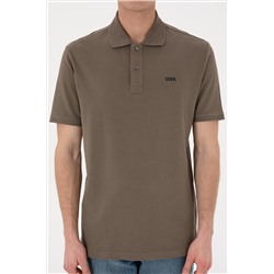 Erkek Regular Fit Polo Yaka Vizon Basic Tişört
