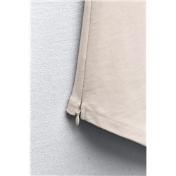 GATHERED T-SHIRT WITH ASYMMETRIC HEM