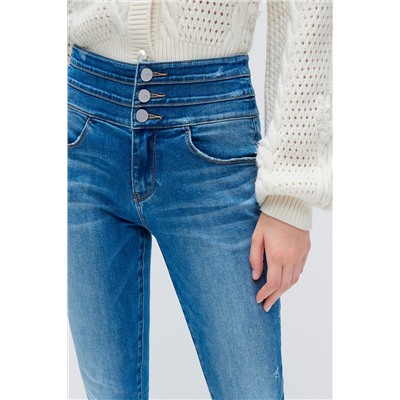 Vaquero slim de tiro alto Azul