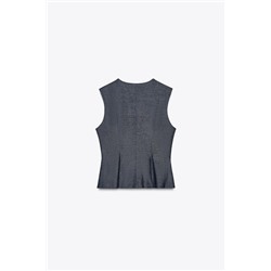LINEN WAISTCOAT WITH DARTS