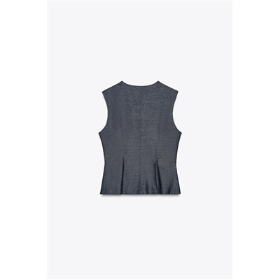 LINEN WAISTCOAT WITH DARTS