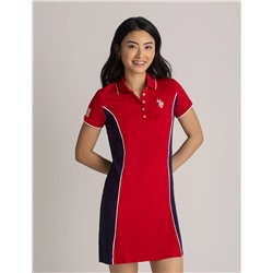 SIDE PANEL FLAG POLO DRESS