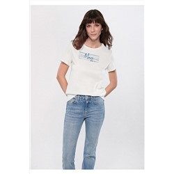 Mavi Baskılı Beyaz Tişört Regular Fit / Normal Kesim 1611480-70057