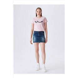Ltb Logolu Bisiklet Yaka Pembe T-shırt 01222803756089