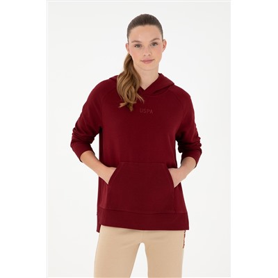 Kadın Bordo Kapüşonlu Sweatshirt