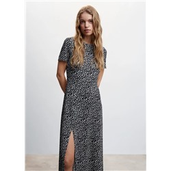 Vestido estampado abertura  -  Mujer | MANGO OUTLET España